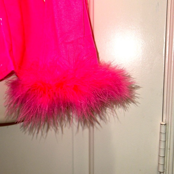 New Pink Marabou long sleeve Blouse - Picture 4 of 8